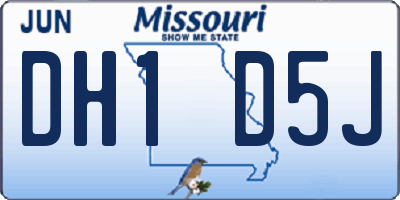 MO license plate DH1D5J