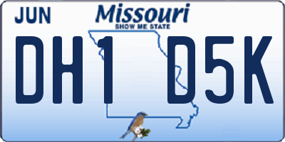 MO license plate DH1D5K