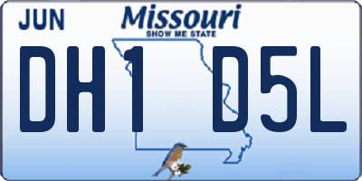 MO license plate DH1D5L