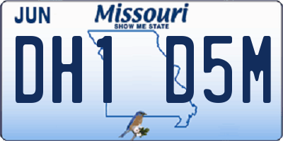MO license plate DH1D5M