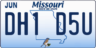 MO license plate DH1D5U