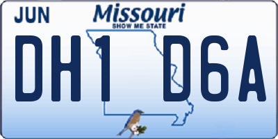 MO license plate DH1D6A