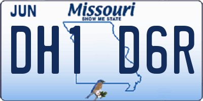 MO license plate DH1D6R