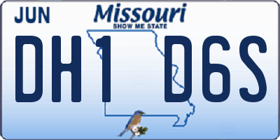 MO license plate DH1D6S