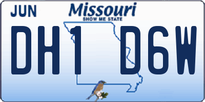 MO license plate DH1D6W