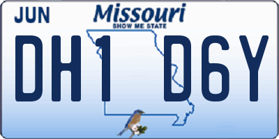 MO license plate DH1D6Y