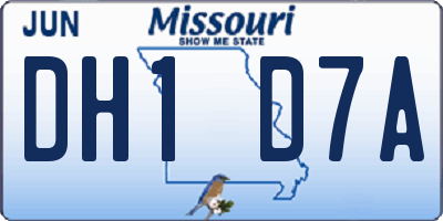 MO license plate DH1D7A