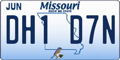 MO license plate DH1D7N