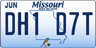 MO license plate DH1D7T
