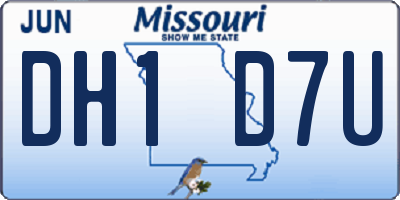 MO license plate DH1D7U