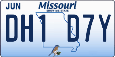 MO license plate DH1D7Y