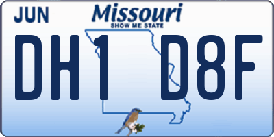 MO license plate DH1D8F