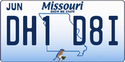 MO license plate DH1D8I