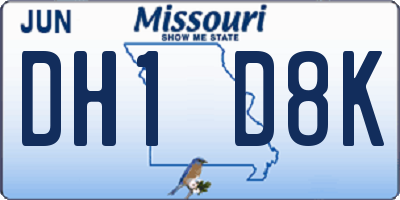 MO license plate DH1D8K