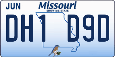 MO license plate DH1D9D