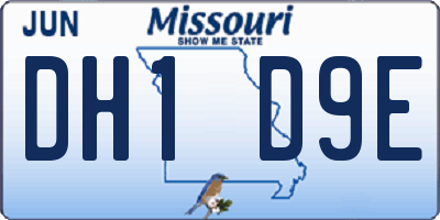MO license plate DH1D9E