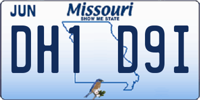 MO license plate DH1D9I