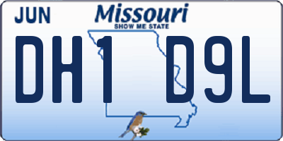 MO license plate DH1D9L