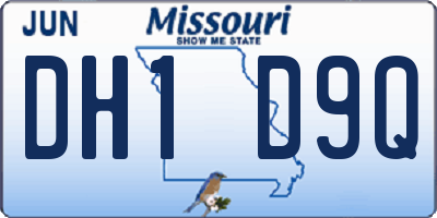 MO license plate DH1D9Q