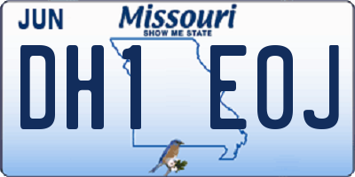 MO license plate DH1E0J