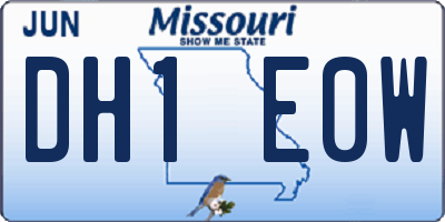 MO license plate DH1E0W