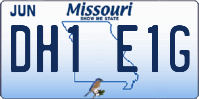 MO license plate DH1E1G