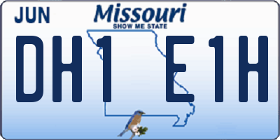 MO license plate DH1E1H