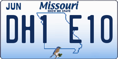 MO license plate DH1E1O