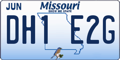 MO license plate DH1E2G