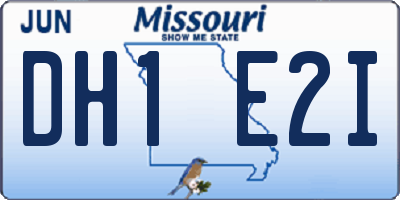 MO license plate DH1E2I