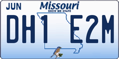 MO license plate DH1E2M