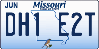 MO license plate DH1E2T