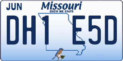 MO license plate DH1E5D
