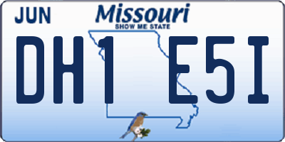 MO license plate DH1E5I
