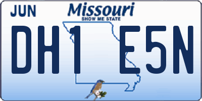 MO license plate DH1E5N