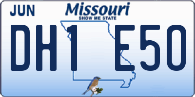 MO license plate DH1E5O