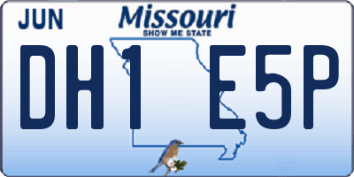 MO license plate DH1E5P