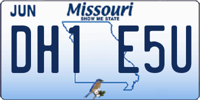 MO license plate DH1E5U