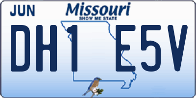 MO license plate DH1E5V