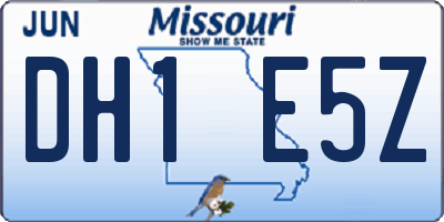 MO license plate DH1E5Z