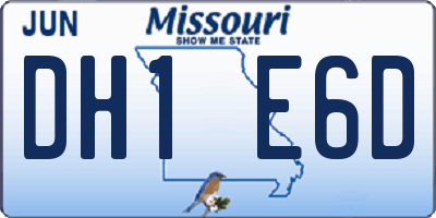 MO license plate DH1E6D