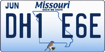 MO license plate DH1E6E