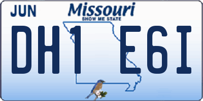 MO license plate DH1E6I