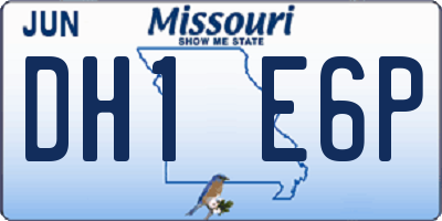 MO license plate DH1E6P
