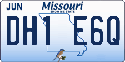 MO license plate DH1E6Q