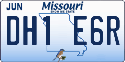 MO license plate DH1E6R