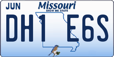 MO license plate DH1E6S