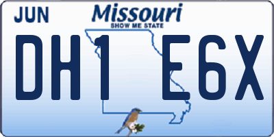 MO license plate DH1E6X