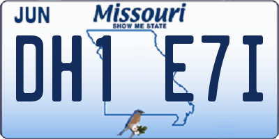 MO license plate DH1E7I