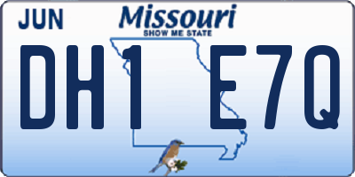 MO license plate DH1E7Q